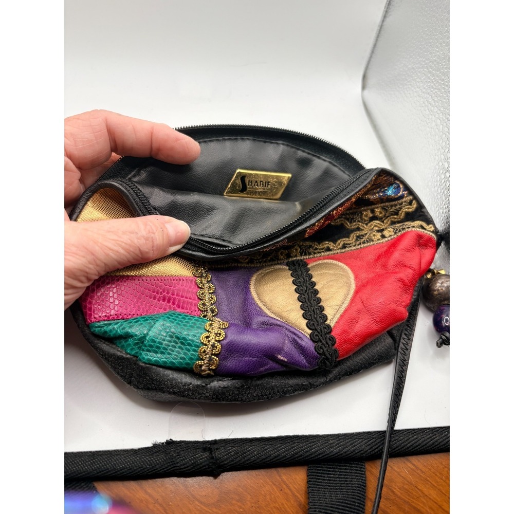 Vintage Sharif Leather Patchwork Crossbody Bag Mixed Material - Picture 6 of 6